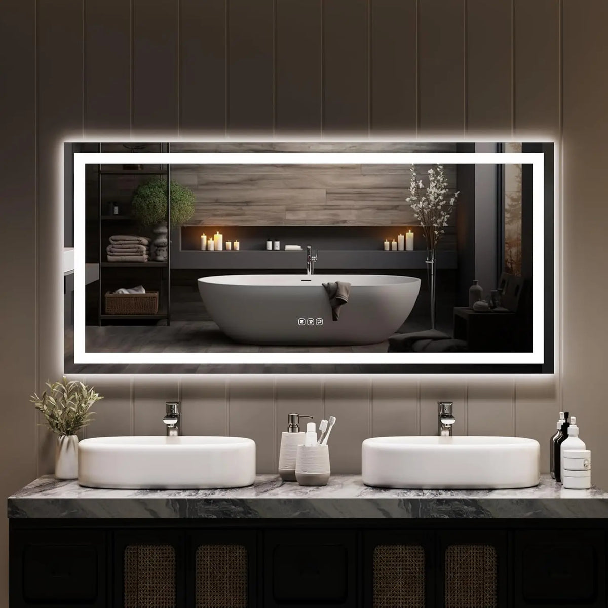 Twister Ck Led Bathroom Mirror Anti Fog Wall Mount Frameless