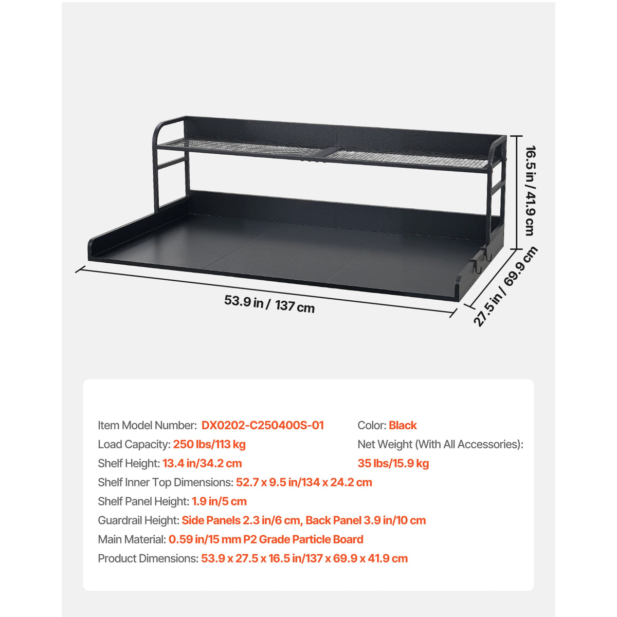 SucceBuy Washer Dryer Countertop With Storage Shelf Unit