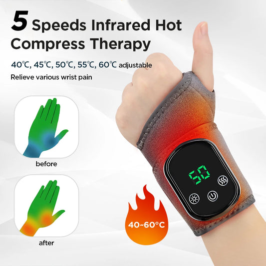 Agdoad Electric Heating Wrist Massager Brace For Pain Relief