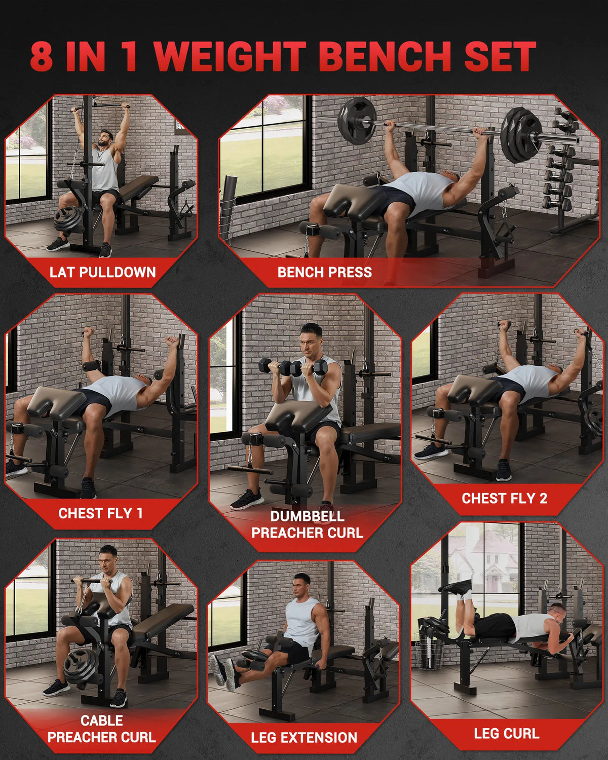 HiMISS Adjustable Foldable Weight Bench With Leg Developer Panel