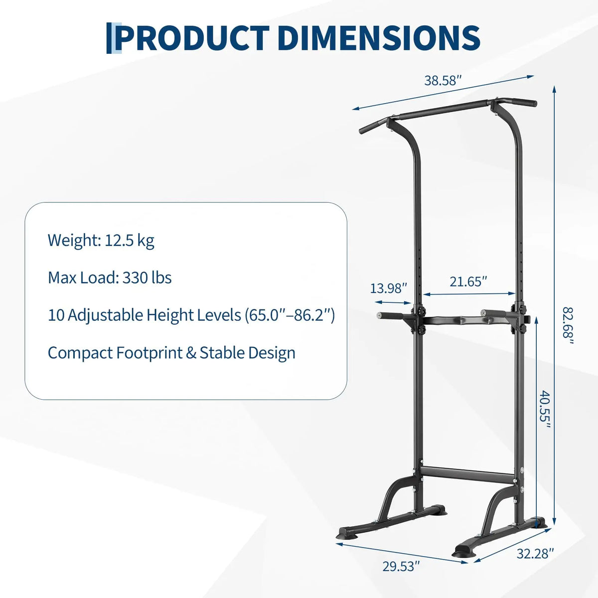 HiMISS Adjustable Power Tower For Pull Ups Dips And Workouts
