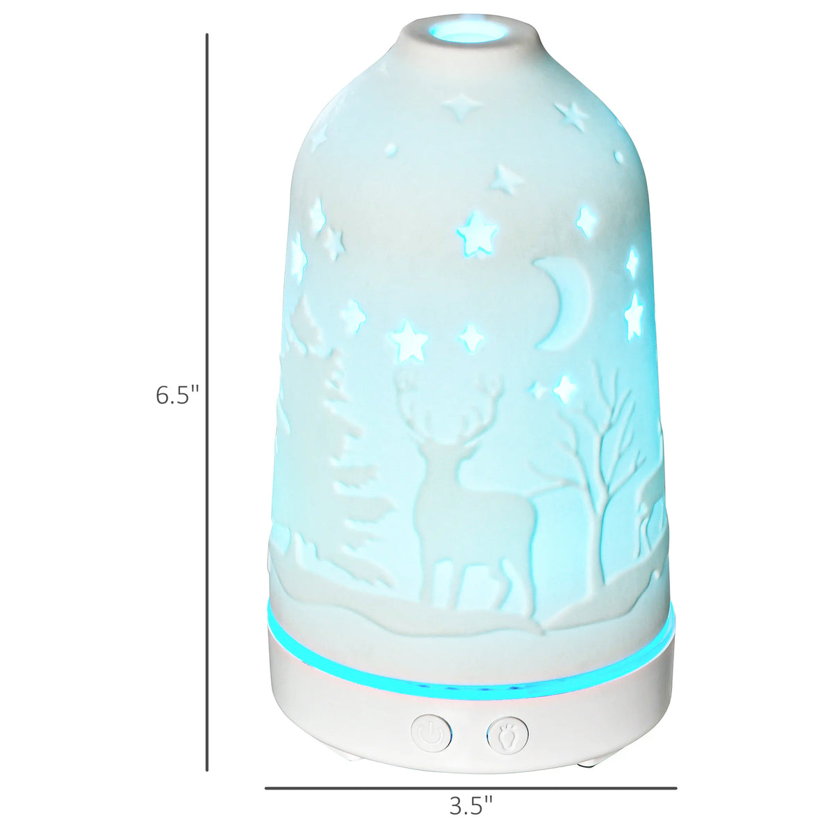 Ultrasonic Essential Oil Diffuser With Ceramic Lid And LED Lighting