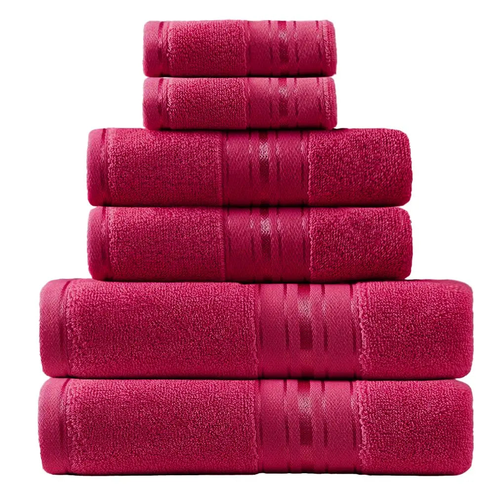 Luxury Six Piece Cotton Towel Set For Bathroom Use