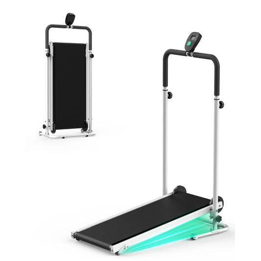 Akluer Mechanical Non Motorized Treadmill With Fixed Incline Lcd Display